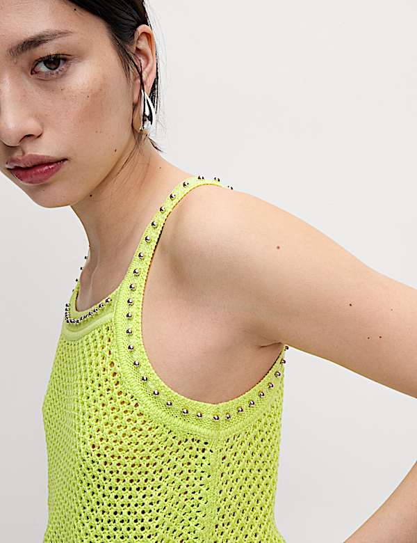 Rompi Rajut Slim Fit dengan Hiasan - ID