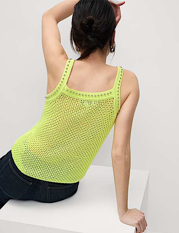 Rompi Rajut Slim Fit dengan Hiasan - ID