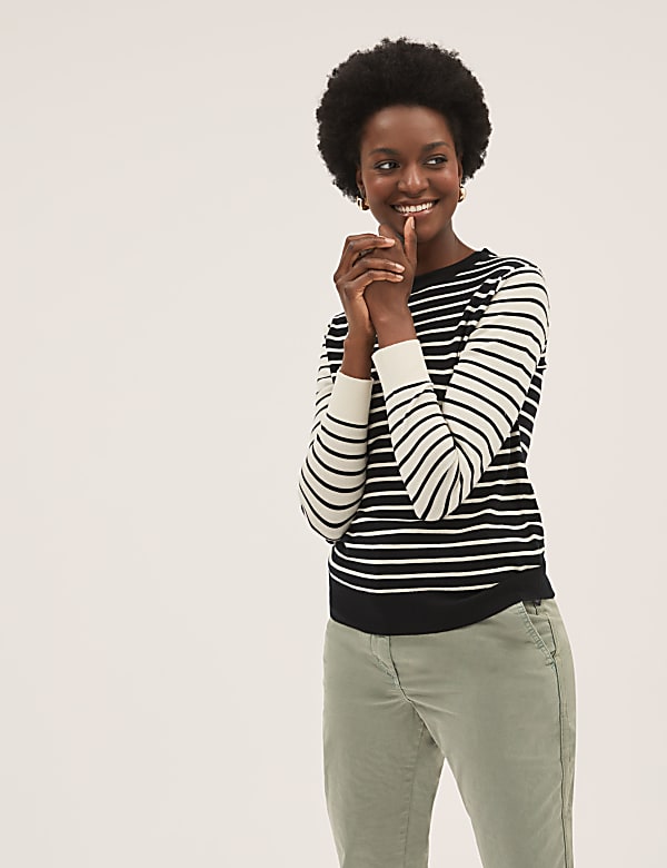 Pure Merino Wool Striped Jumper