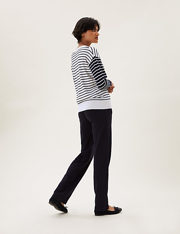 Pure Merino Wool Striped V-Neck Jumper