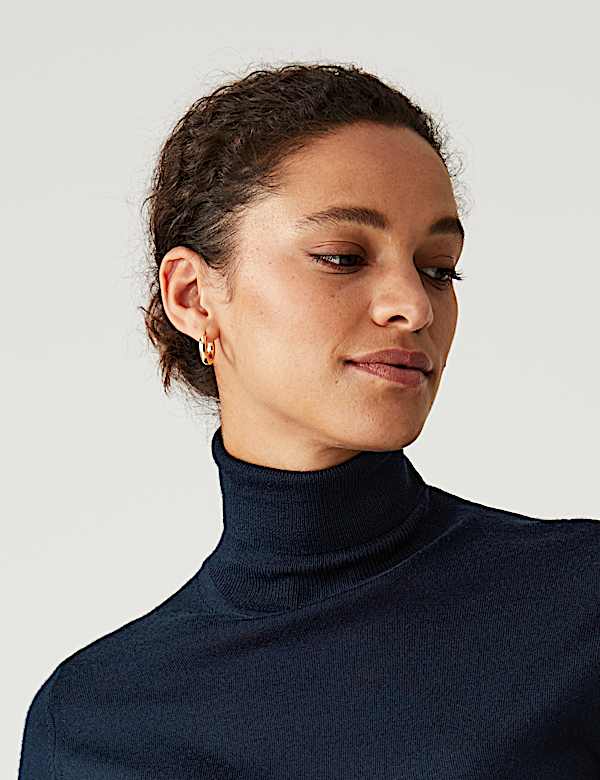 Pure Merino Wool Roll Neck Jumper