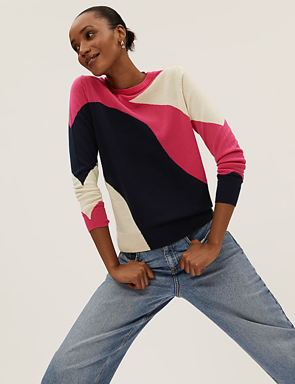 Marks and spencer colour block jumper top