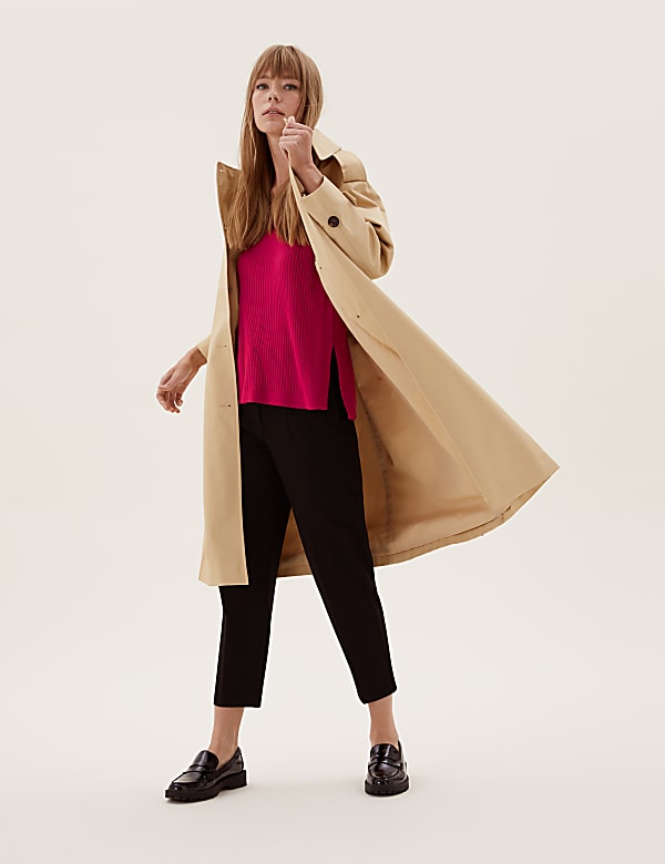 Pure Merino Wool Ribbed Longline Jumper