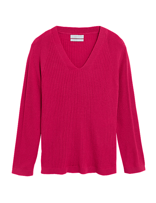 Pure Merino Wool Ribbed Longline Jumper