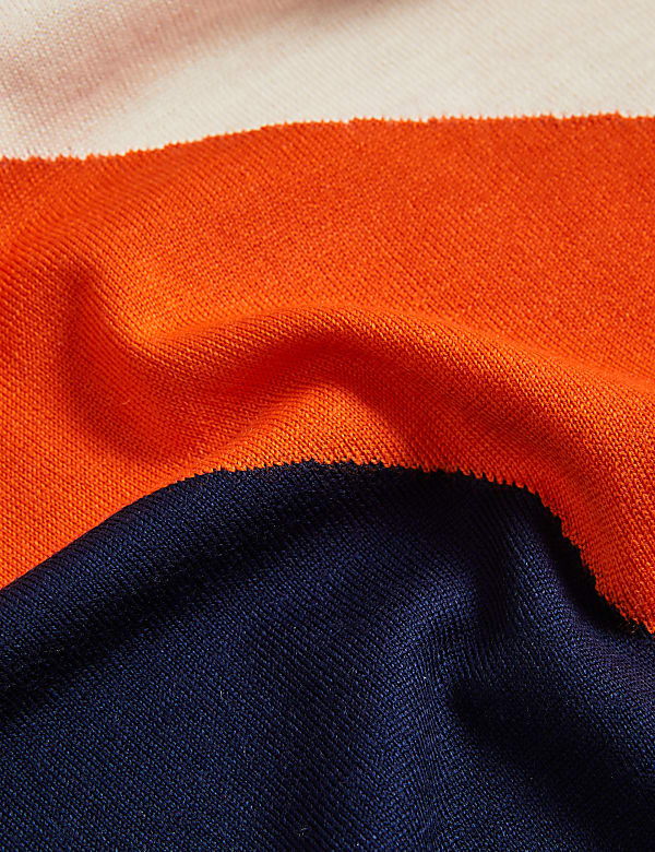 Pure Merino Wool Colour Block Jumper