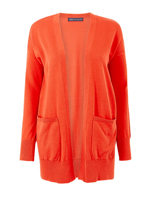 Pure Cotton Open Front Cardigan