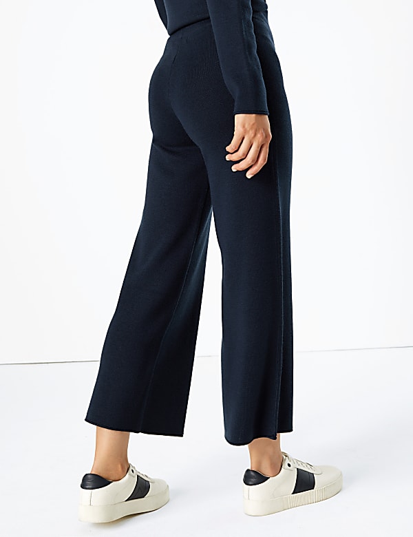 Wool Blend Wide Leg Culottes