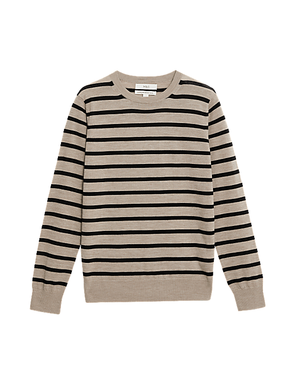Pure Merino Wool Striped Jumper