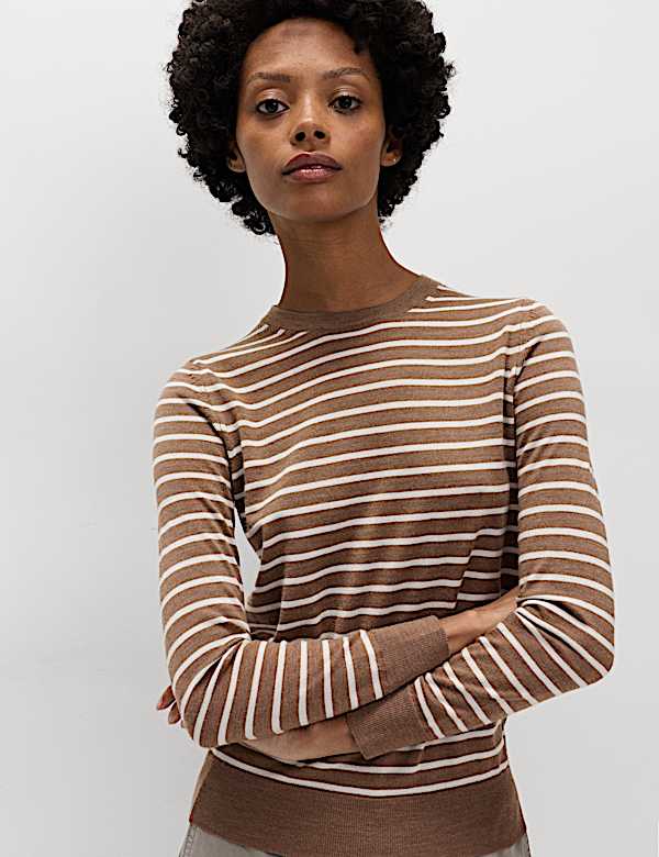 Pure Merino Wool Striped Jumper - BE