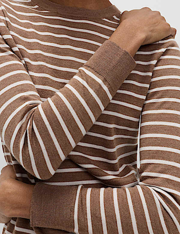 Pure Merino Wool Striped Jumper - BE