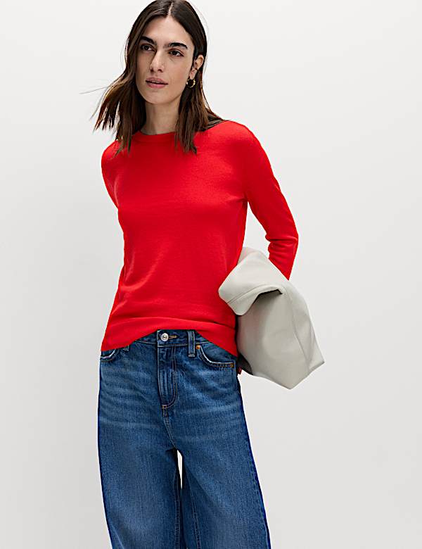 Pure Merino Wool Crew Neck Jumper - BE