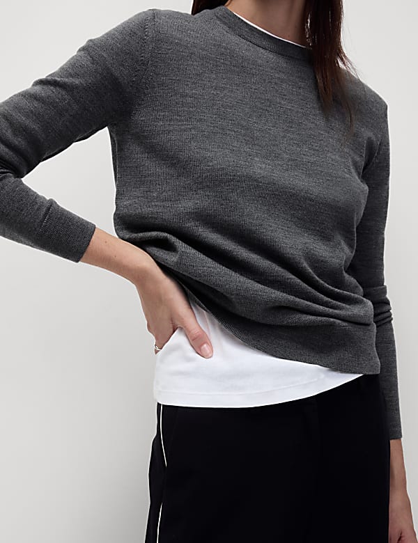 Pure Merino Wool Crew Neck Jumper