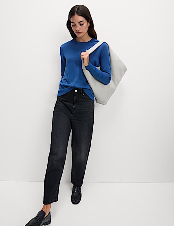 Trui van zuiver merinowol met ronde hals - NL