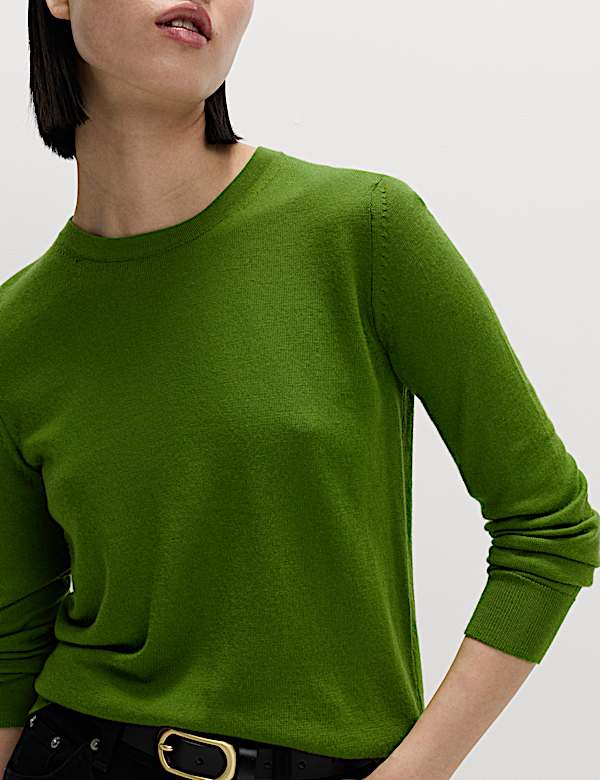 Pure Merino Wool Crew Neck Jumper - ES
