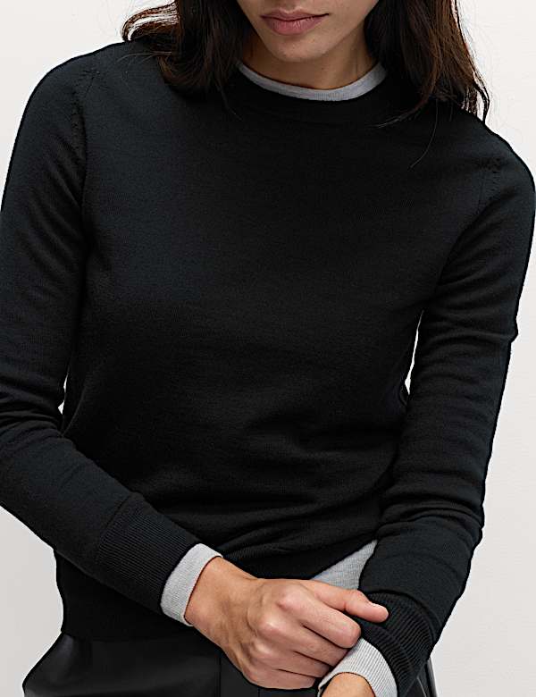 Pure Merino Wool Crew Neck Jumper - PL