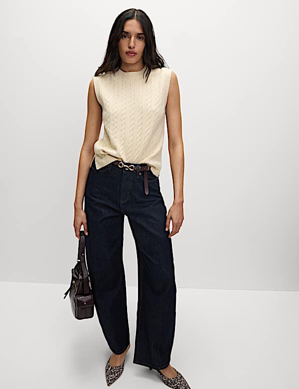 Maillot de corps à col rond en maille légère torsadée - CH