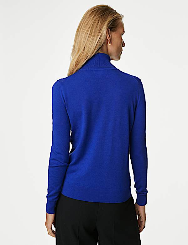Pure Merino Wool Roll Neck Jumper