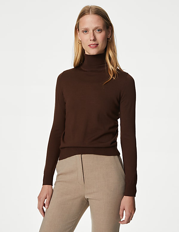 Pure Merino Wool Roll Neck Jumper