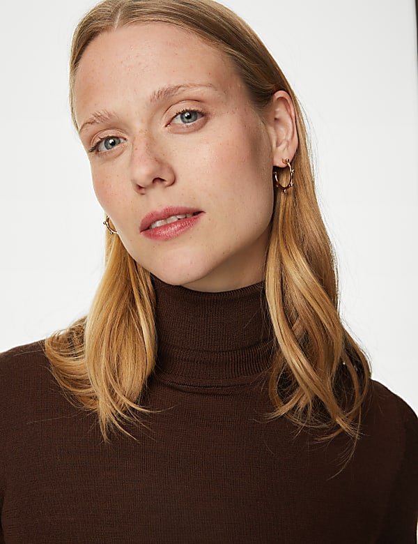 Pure Merino Wool Roll Neck Jumper