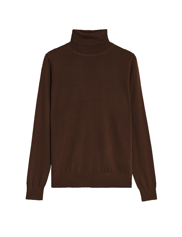 Pure Merino Wool Roll Neck Jumper