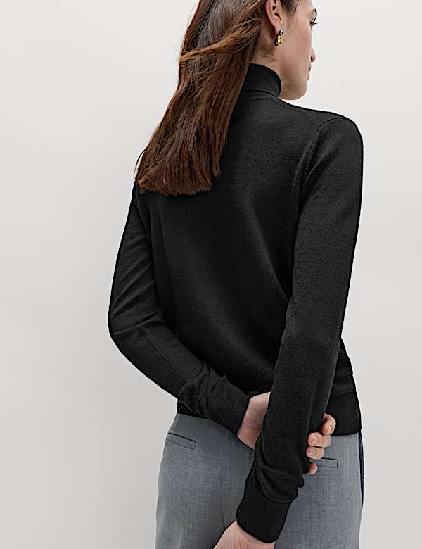 Pure Merino Wool Roll Neck Jumper