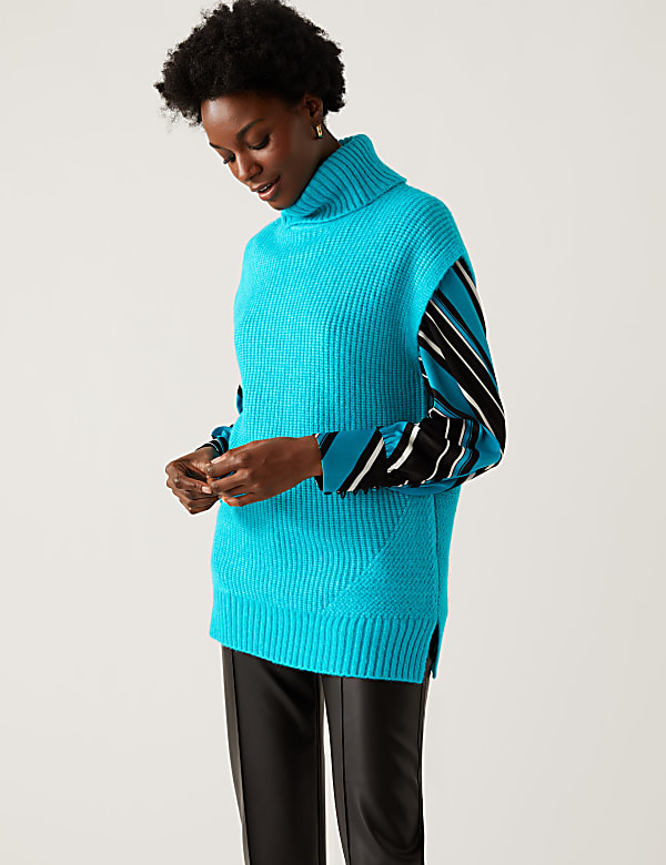 Recycled Blend Ribbed Knitted Vest