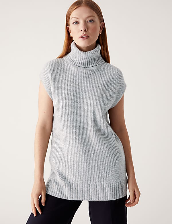 Recycled Blend Ribbed Knitted Vest
