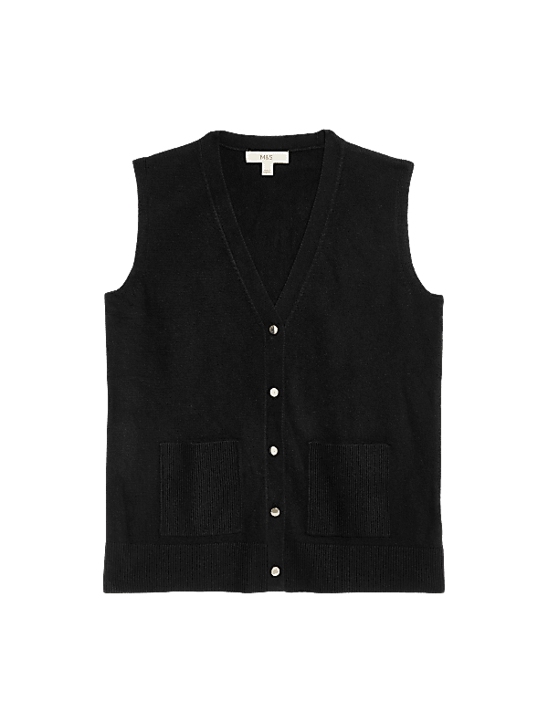 Air-Yarn V-Neck Knitted Waistcoat