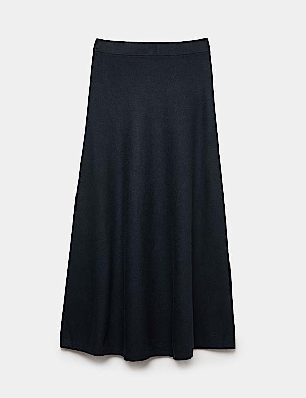 Jupe midaxi coupe &eacute;vas&eacute;e en maille l&eacute;g&egrave;re - CH