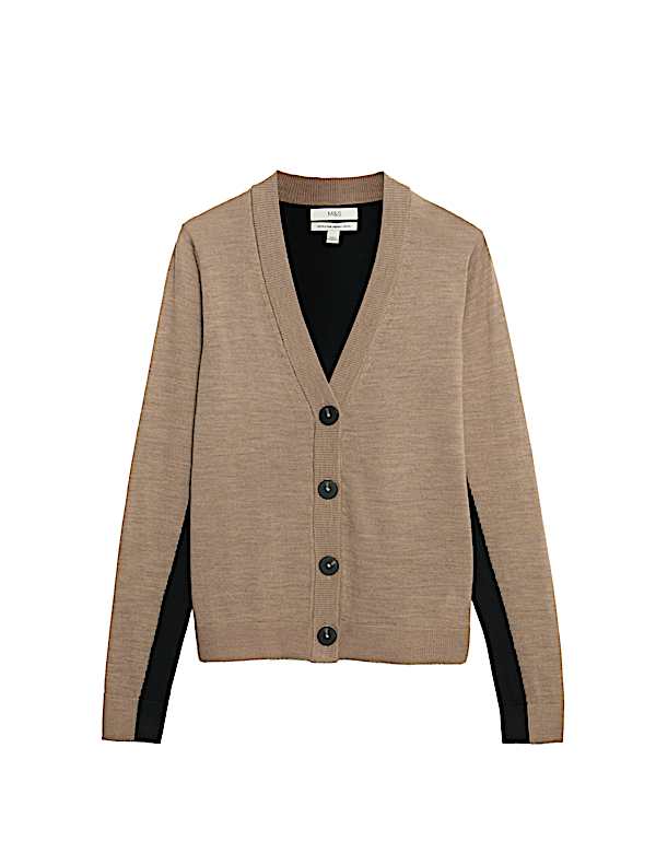 Pure Merino Wool V-Neck Cardigan - AT