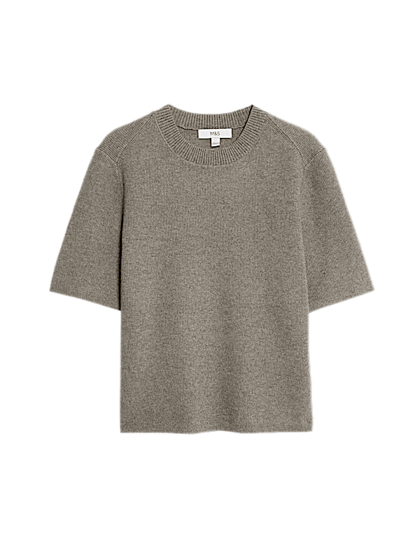 Air-Yarn Crew Neck Knitted Top