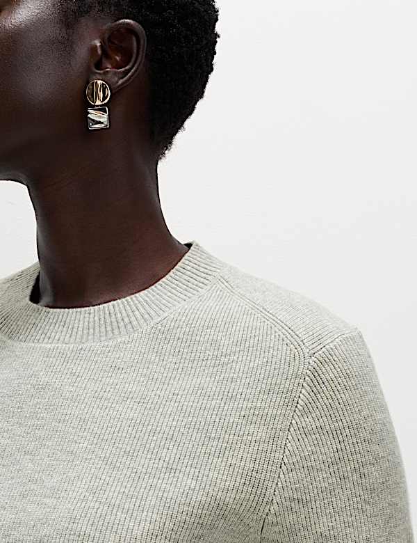 Air-Yarn Crew Neck Knitted Top