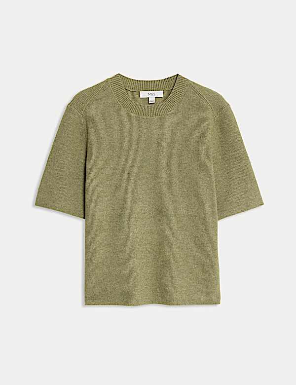 Air-Yarn Crew Neck Knitted Top