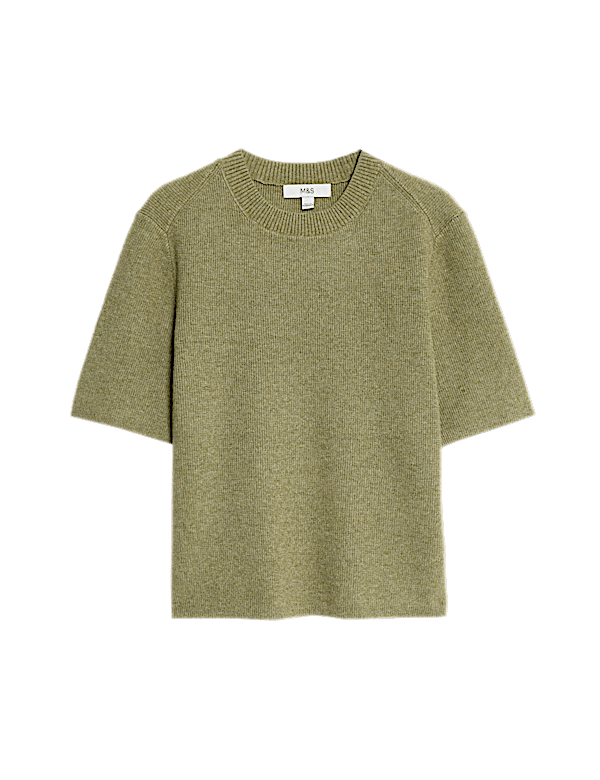 Air-Yarn Crew Neck Knitted Top