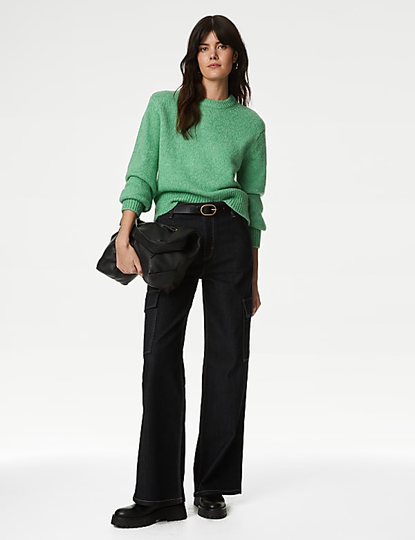 Crew Neck Jumper with Wool - GR