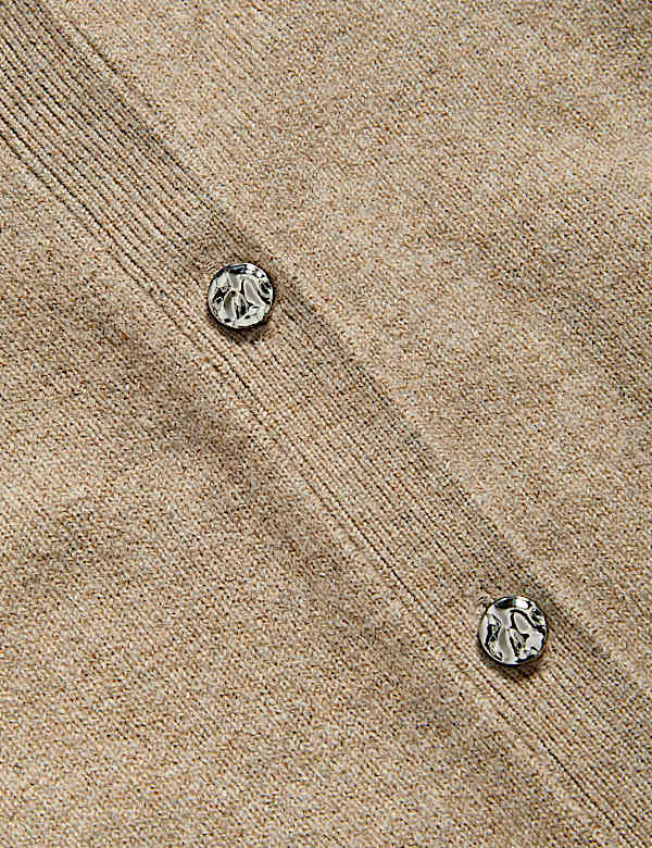 Air-Yarn Crew Neck Button Front Cropped Cardigan