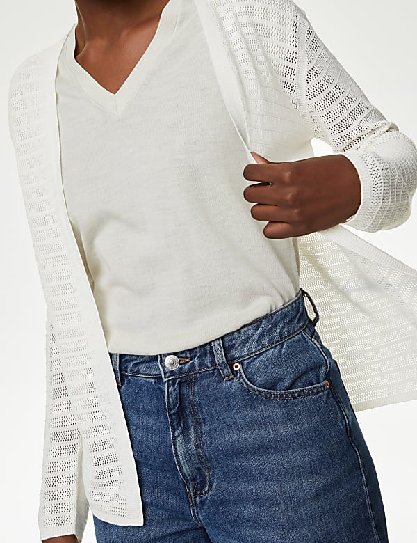 Edge to Edge Cardigan with Linen