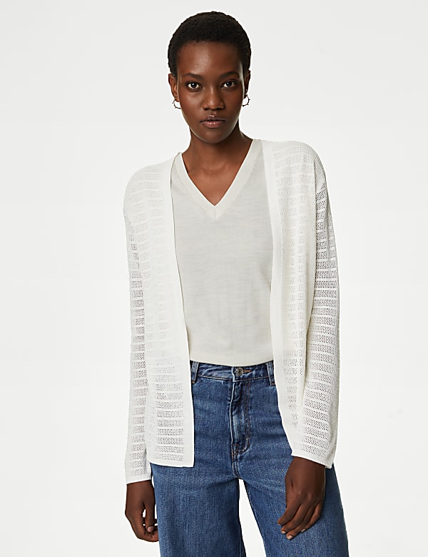 Edge to Edge Cardigan with Linen