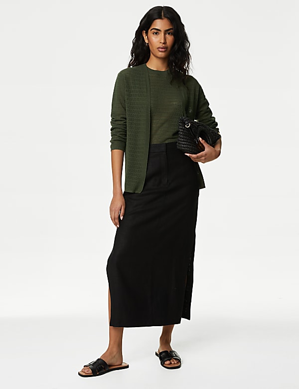 Edge to Edge Cardigan with Linen
