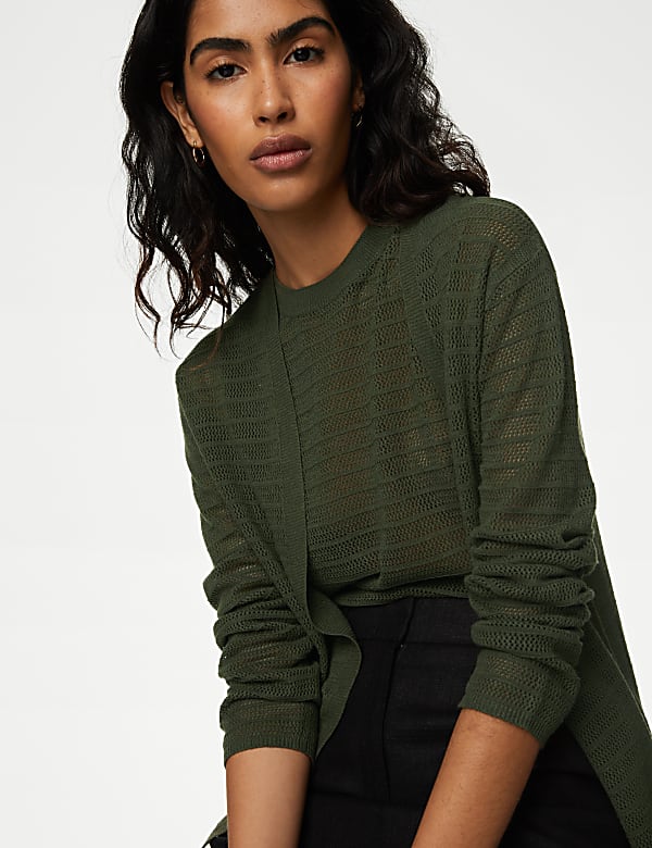Edge to Edge Cardigan with Linen