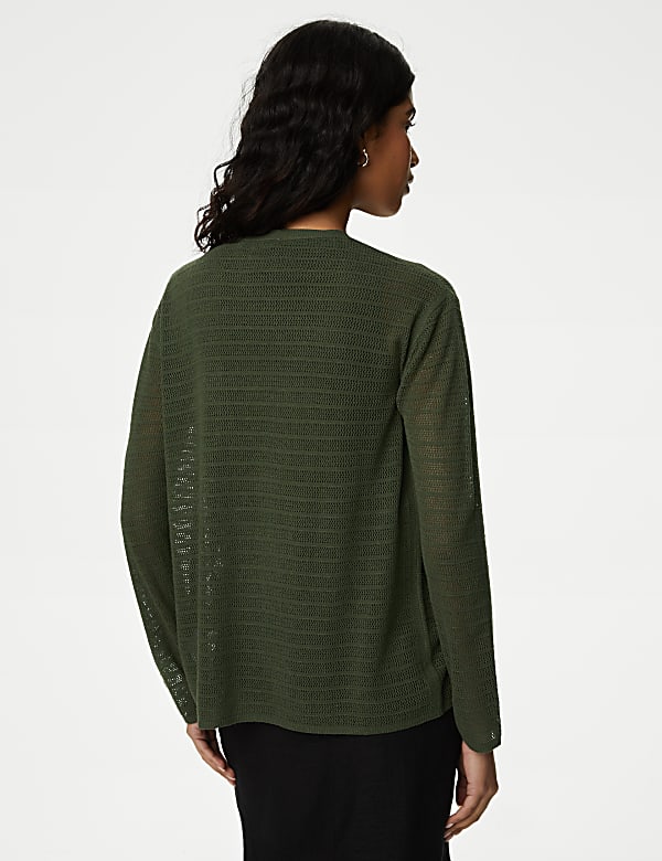 Edge to Edge Cardigan with Linen