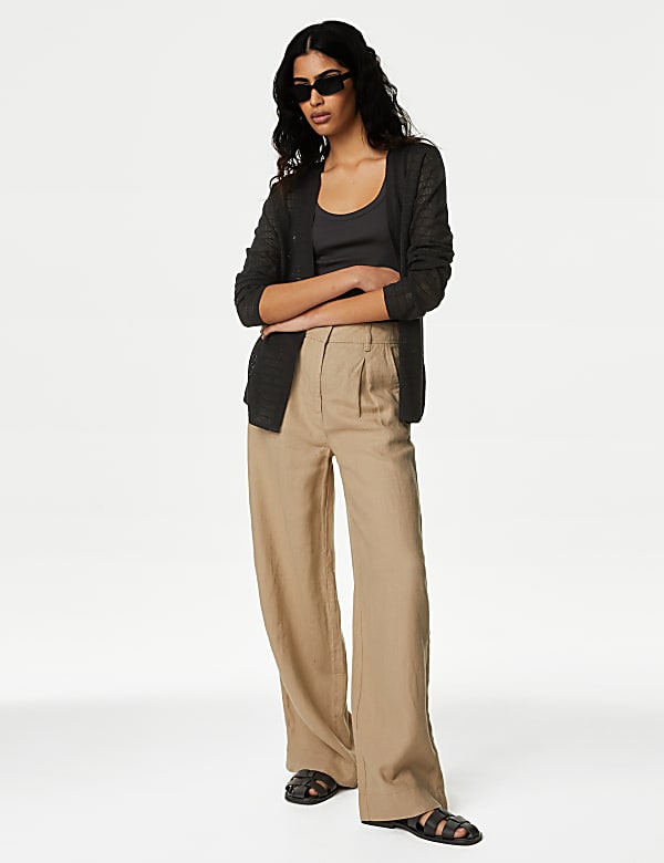 Edge to Edge Cardigan with Linen