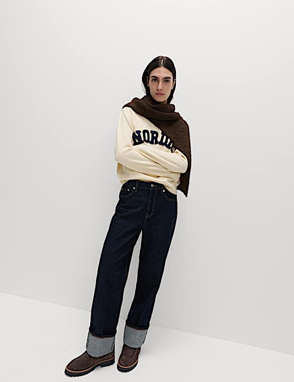 Slogan Funnel Neck Jumper