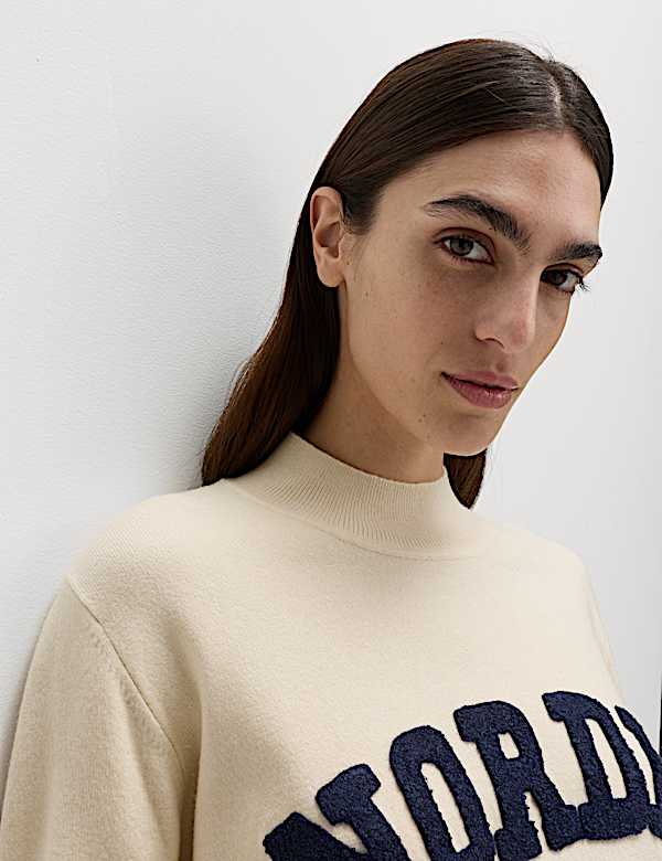 Slogan Funnel Neck Jumper