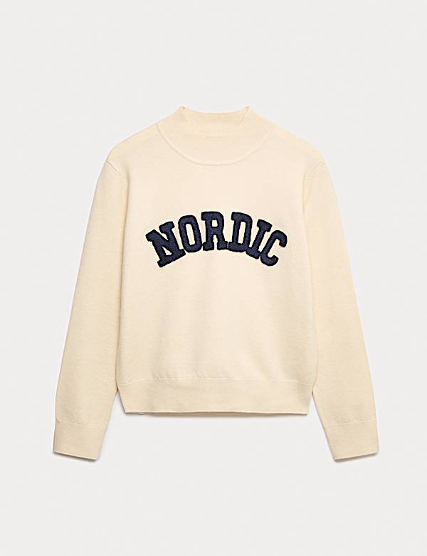 Πουλόβερ με ψηλό γιακά και σλόγκαν - GR