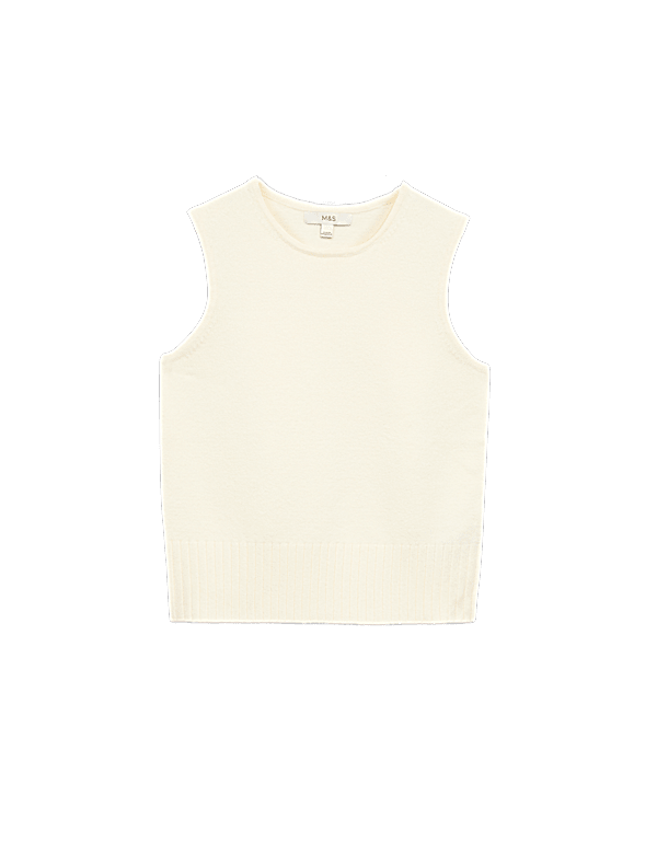 Air-Yarn Crew Neck Knitted Vest