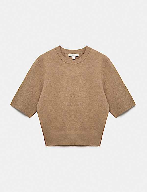 Wool Rich Slim Fit Knitted Top - JE