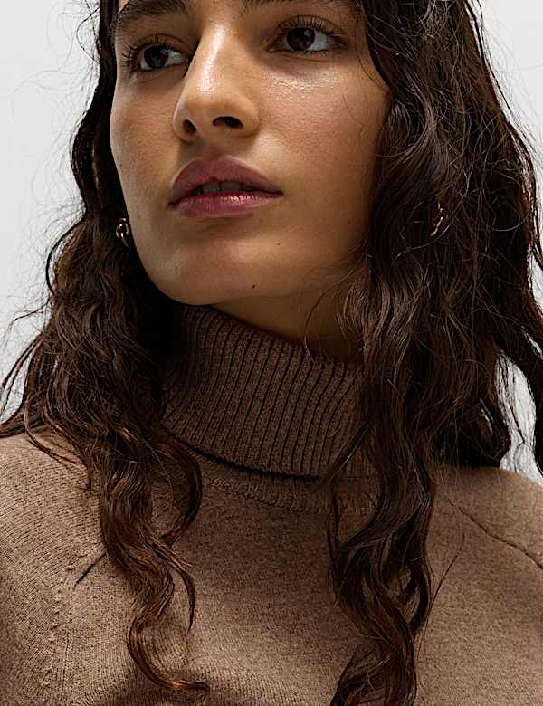 Air-Yarn Roll Neck Jumper - GR