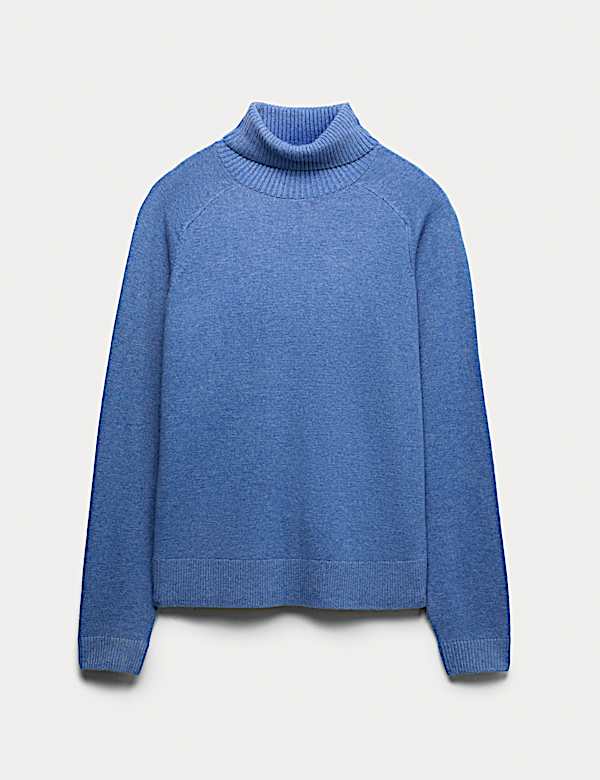 סריג מצמר אוורירי עם צווארון גולף - IL