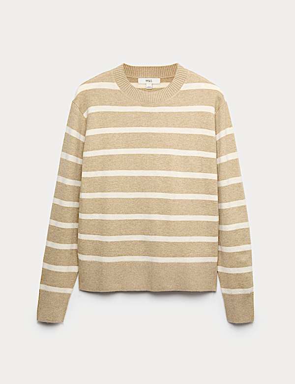 Air-Yarn Striped Crew Jumper - IS